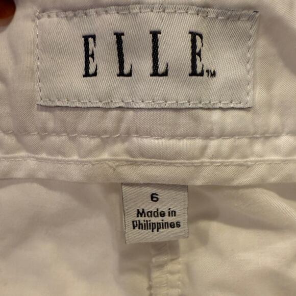 ELLE White Eyelet Embroidered Mid Rise Shorts Size 6 Cotton Lined Boho Summer - Picture 3 of 6